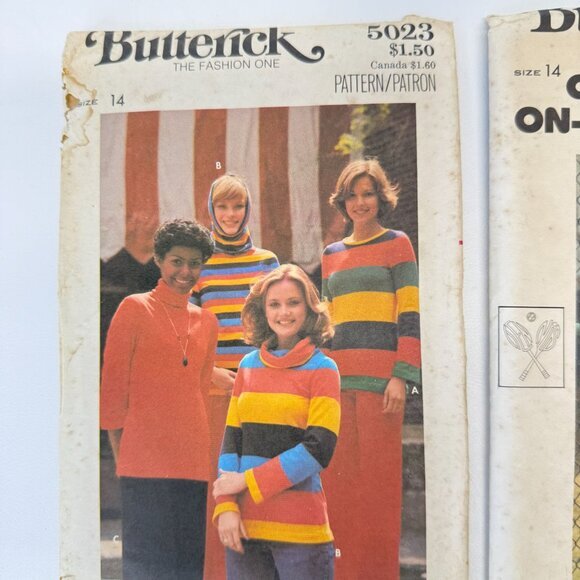 Butterick 80's Vintage Sewing Patterns‎ Chrissie Evert Tennis 5377 5023 - Picture 2 of 4